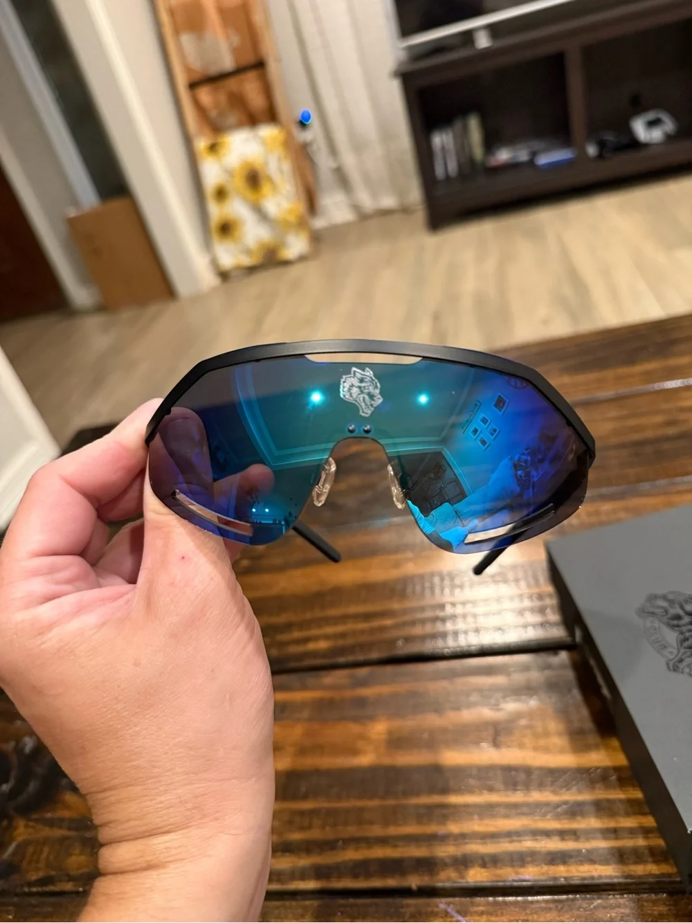 Darc Sport Wolf Head Blue Speeder Glasses